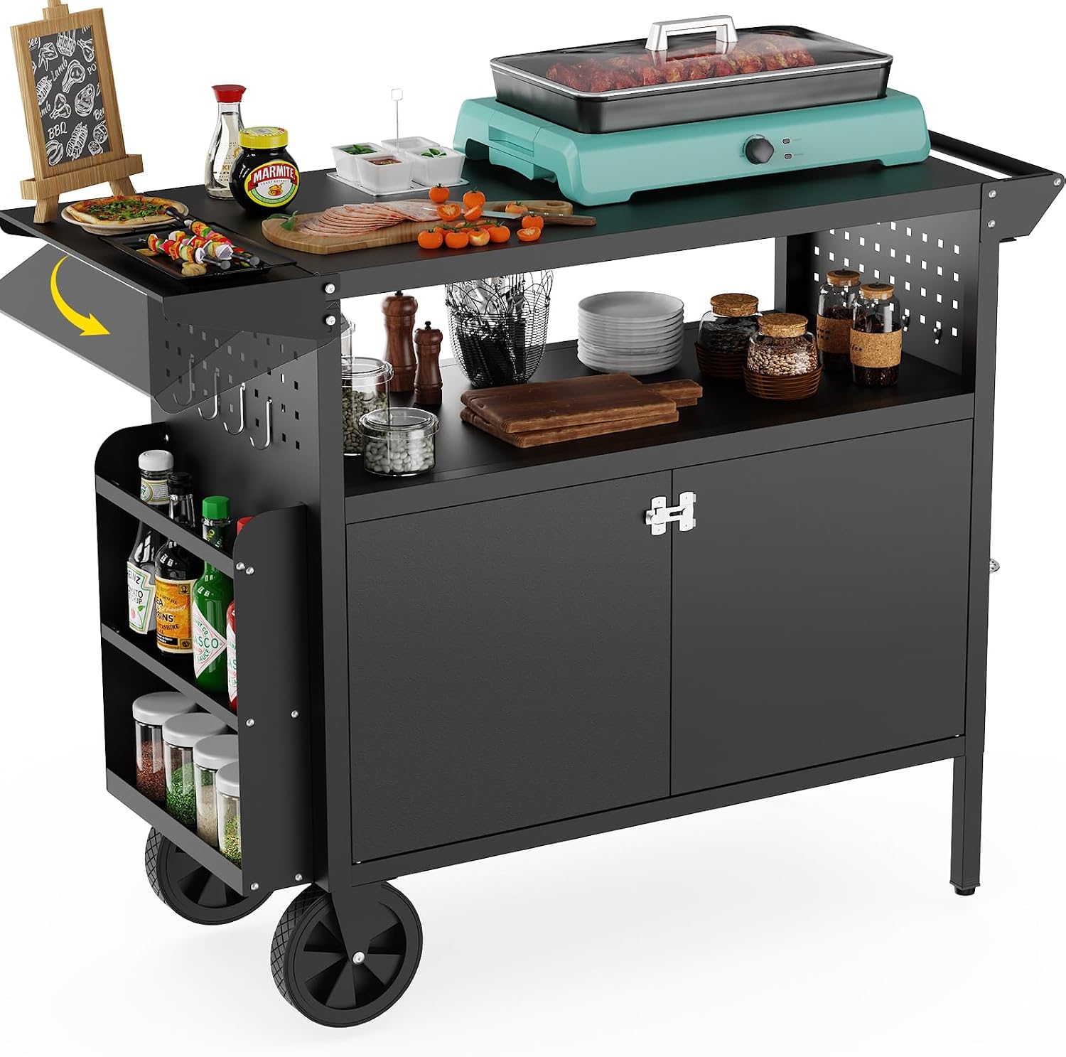 Outdoor Hunting Kitchen - Уличный стол-тележка для гриля с местом