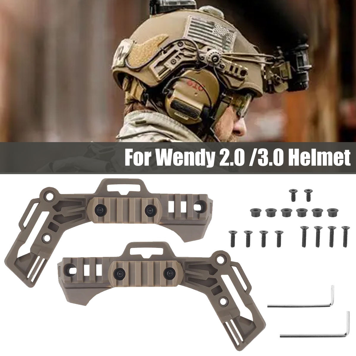 Outdoor Hunting Guide - Крепление-адаптер для боковой направляющей шлема Wendy