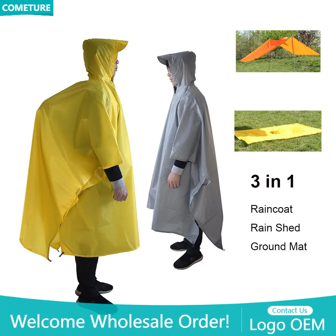Hunting Outdoor Mat - Плащ 3 в 1, походное пончо,