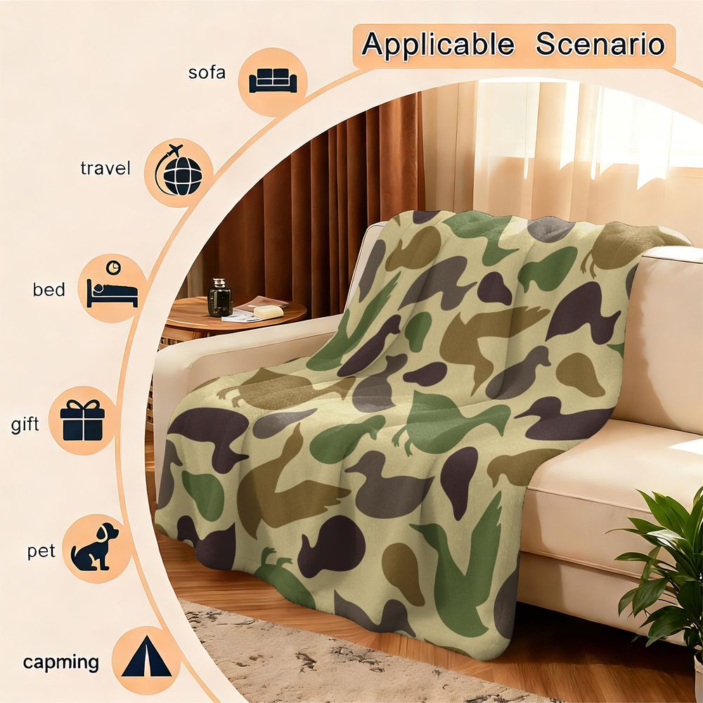 Плед из фланели с узором уток, – обзор и цена Hunting Outdoor Rug