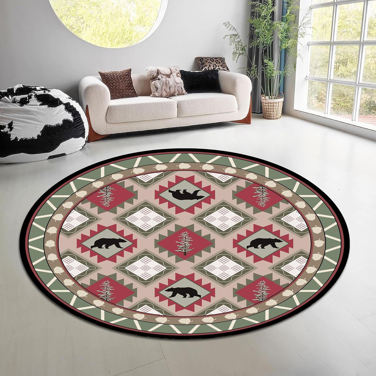 Винтажный круглый ковер с прир – обзор и цена Hunting Outdoor Rug
